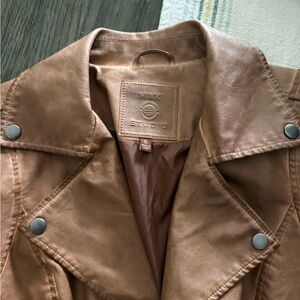 Max Studio Women's Brown Faux Leather Jacket size S